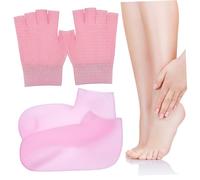 Veemoon 1Juego Guantes Hidratantes Sin Dedos y Calcetines de Cuidado Hidratación Profunda y Diseño Multi Funcional para Manos y Pies para