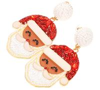 Veemoon 1par Pendientes De Navidad De Diseño De Santa Joyería Festiva Para Mujeres Perfectos Para Celebraciones y Uso Diario