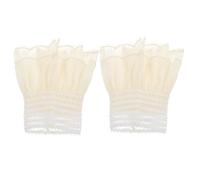 Veemoon 1par Puños De Encaje Desmontables Para Mujer Manguitos Elegantes Diseño Plisado Accesorios De Fiesta y Cosplay Disponibles Color Blanco Perfectos Para Temporadas