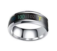 Veemoon 1pieza Anillo De Pareja Pantalla De Temperatura Inteligente Joyería De Inoxidable Diseño Elegante y Moderno