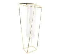 Veemoon 1pieza Jarrón de Hierro Geométrico con Soporte Metálico para Plantas Hidropónicas Florero Decorativo Moderno para Adornos de Jardín y Flores Elegante Contenedor Creativo Dorado