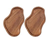Veemoon 2 bandejas de madera para servir, plato para servir, tabla de embutidos, platos llanos, bandeja de madera con forma de cacahuete para aperitivos y snacks, queso, verduras