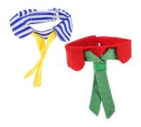 Veemoon 2 Collares de pájaros para Loros - Collar Decorativo de poliéster para Mascotas - Corbata de Rayas de Dibujos Animados para Disfraz de Pollito, Ganso, pájaro, Foto de Fiesta