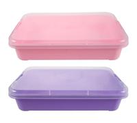 Veemoon 2 Contenedores Sensoriales de Plástico: Bandeja de Arena con Tapa Y Asas | Arenero Portátil de 86 Cm | Bandeja de Actividades para Niños Pequeños | Almacenamiento de Arena, Juguetes Y