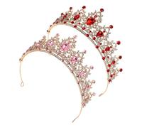 Veemoon 2 Coronas De Princesa Con Diamantes De Imitación Para Cumpleaños Diadema De Feliz Cumpleaños Para Niñas Tiaras Para Niñas Coronas De Juego