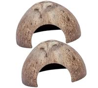 Veemoon 2 Cuevas para Reptiles Resistentes y Creativas en Forma de Cáscara de Coco, Multiusos y Decorativas para Terrarios de Gecko y Lagarto para Hábitat
