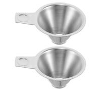 Veemoon 2 embudos de acero inoxidable para especias - Embudos de boca ancha con asa para conservas, ideales para sal, pimienta, condimentos, salsas, frascos de especias y botellas de aceite.