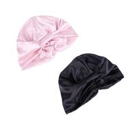 Veemoon 2 Gorros de Satén para Mujer para Dormir Doble Capa de Tela Imitación Seda, Resistente y Agradable al Tacto, Adecuado para Cabello Largo y Grueso
