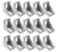 Veemoon 2 Juegos Conector de Perfil de Aluminio Soporte de Esquina de Aluminio Plata para Maquinaria y Campos Industriales