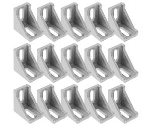 Veemoon 2 Juegos Conector de Perfil de Aluminio Soporte de Esquina de Aluminio Plata para Maquinaria y Campos Industriales