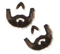 Veemoon 2 Juegos Conjunto de 2 Bigotes para Fiesta y Cosplay de Felpa Realistas y Listos para Usar, Accesorios Dramáticos para Hombres Que Ahorran