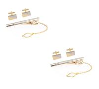 Veemoon 2 Juegos De Gemelos Dorados Con Clip De Corbata Para Camisa Clip De Corbata Para Hombre s De a Para Hombre De a Dorado Gemelos Para Camisa De