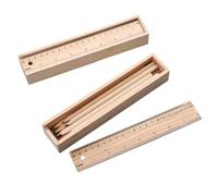 Veemoon 2 Juegos Estuche de Madera para Bolígrafos y Crayones Diseño Sólido y Resistente Caja de Almacenamiento con Cajón Deslizante Organizador Portátil para Material Escolar de Unidades