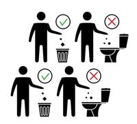 Veemoon 2 Láminas de Pegatinas de Baño Autoadhesivas 20X30 CM Señales de Advertencia para Asiento de Inodoro Decoración Resistente E para Baño y Lavabo