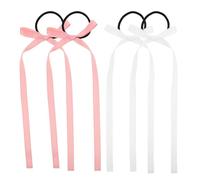 Veemoon 2 Pares Cintas Pelo Lazos de Tela Flexible para Niñas y Mujeres, Diseño Inspirado en Ballet, Ideales para Crear Coletas y Trenzas Escuela o Salidas Casuales
