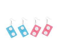 Veemoon 2 Pares pendientes de madera de enfermera pendientes creativos Accesorios para los oídos junta de medicina para el oído aretes de tablero de Verde