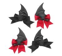 Veemoon 2 Pares Pinzas Pelo de Halloween Alas de Murciélago y Cuernos de Demonio, Accesorio Gótico Ligero y Cómodo para Cosplay y Celebraciones Espeluznantes