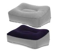 Veemoon 2 Piezas Almohadillas Inflables para Reposapiés de Viaje Portátiles Cojines Ergonómicos para Piernas Soporte Cómodo para Avión Oficina y PVC Suave