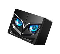 Veemoon 2 Piezas Altavoces USB con Cable para Ordenador Iluminación Colorida Diseño Compacto Graves Potentes Compatibles con PC Portátil y Teléfono