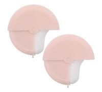Veemoon 2 Piezas Brocha de Base Giratoria para Base Maquillaje con Forma de Onda para Aplicar Polvos Bronceadores el Rostro Color Rosa Unidades