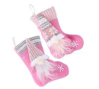 Veemoon 2 Piezas Calcetines Gigantes De Navidad para Rellenar - Medias Decorativas De Santa - Adornos Navideños De Tela No Tejida Decorar y Sorprender En Las Fiestas