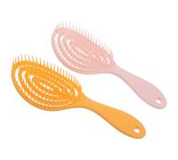 Veemoon 2 Piezas Cepillo de Masaje Cabello Ovalado Diseño Hueco, Material Abs Flexible Que No Lastima el Cuero Cabelludo, Adecuado para Cuidado del Cabello en Casa Color Aleatorio