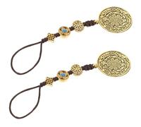 Veemoon 2 piezas Collar Vintage Tibetano Colgante de Espejo de Aleación Diseño de y Bagua Accesorio de Moda para Clavícula Latón Grande Elegante y Cómodo para Diario