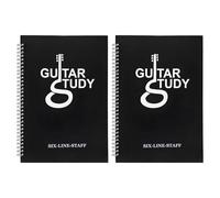 Veemoon 2 Piezas Cuaderno de Tablatura de Guitarra y Cuaderno de Música, 6 Cuerdas, con Gráfico de Digitación de Acordes, Negro, 2 Libros, para Músicos Principiantes, Práctica Individual