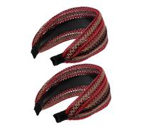 Veemoon 2 Piezas Diadema Ancha Retro con Diseño de Accesorios para Mujeres Diademas Boho para Protección Solar y