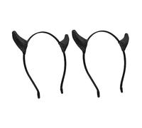Veemoon 2 piezas Diadema de Cuernos de Buey Negros para Halloween Ligera y Accesorios Adorables para Fotografía y Disfraces Festivos