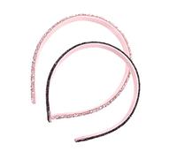 Veemoon 2 piezas Diadema Mujer con Brillo y Adornos de Pelo con Cristales Cintas Anchas Decorativas para Fiesta y Diario Pack Negro y Rosa