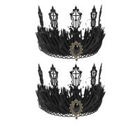 Veemoon 2 Piezas Diadema Vintage para Halloween de Tiara Accesorios de Cabello para Mujeres para Disfraces y Fiestas de Catrina