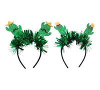 Veemoon 2 piezas Diademas Creativas de Cactus Verde para Fiesta Accesorios Adorables para Pelo Tocados Elásticos para Chicos y Chicas