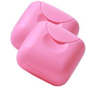 Veemoon 2 Piezas Estuche Portátil para Guardar Copas de Plástico Rosa Reutilizable y Fácil de Usar, Adecuado para Almacenamiento Personal y Viajes