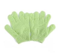 Veemoon 2 Piezas Guantes Exfoliantes de Ducha Nylon Manoplas Corporales Cinco Dedos Exfoliador Cuerpo Unisex Verde Fáciles de Lavar y Colgar