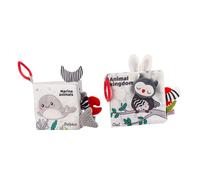 Veemoon 2 Piezas Libro Niña Sensorial de Estimulación Visual y Táctil Resistente al Desgarro para Recién Nacidos y Bebés Año Educativo de Desarrollo Temas Océano y Bosque