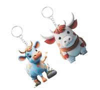 Veemoon 2 Piezas Llavero de yak gracias favores de fiesta keychains boda decoración temático adornos decoraciones colgantes de vacas llaveros de vaca para mujer accesorios de vaca Acrílico