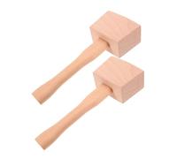 Veemoon 2 Piezas Martillo de Madera Haya Maciza para Carpintería y Coctelería de Mazas Manuales Resistentes para Tallar Madera y Triturar Hielo Barra