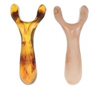 Veemoon 2 Piezas Masajeador y Rasurador Nasal de Resina para de Tensión y Respiratoria Herramienta de Gua Sha Portátil para Masaje Salones Colores Beige y