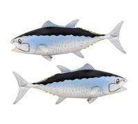 Veemoon 2 Piezas Modelo Realista de Pez Atún Azul Pequeño, Figura de Decoración Marina, Escultura Cognitiva Educativa de Animales Marinos, Adorno para Escritorio y Fiesta Temática