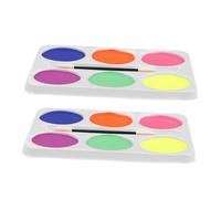 Veemoon 2 Piezas Paleta Maquillaje Facial y Corporal Colores Pintura Oil Based Pincel Incluido para Festival Vacaciones y Cosplay Infantil