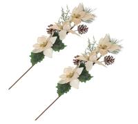 Veemoon 2 Piezas Palillos para Fiesta Navideña Flores de Pascua