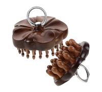 Veemoon 2 Piezas Peine de Madera de Sándalo con Anillo de Dedo Cepillo Manual para Masaje Capilar Peine de Dientes Anchos y para Desenredar y Raspar el Cabelludo Cepillo para Cuidado del