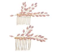 Veemoon 2 Piezas Peinetas Laterales Imitación Set de Peinetas para Bodas y Looks Nupciales