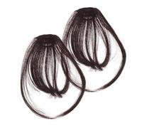 Veemoon 2 Piezas Pelucas Flequillo Falso Extensiones De Cabello Clip Para Mujer Postizo De Flequillo Clip Para Uso Diario o Fiestas