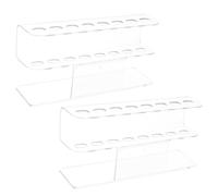 Veemoon 2 Piezas Soporte Acrílico para Manicura con Ranuras Organizador Transparente para Pinzas Pinceles de y Maquillaje Estante para Exhibición de Uñas para Salón y Doméstico