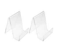 Veemoon 2 Piezas Soporte Transparente para Libros Exhibidor Vertical Acrílico Duradero para Escritorio Soporte Multifunción para Libros Tabletas y Móviles