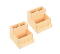 Veemoon 2 Piezas Titular de herramientas de manicura cajas organizadoras maletin manicura caja de herramientas de uñas portátil estuche Light Brown