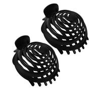 Veemoon 2 Pinzas de Garra de Resina Negras para Cabello, Antideslizantes y Voluminosas, Herramienta Redonda para Moños Naturales en Mañanas Ocupadas Casa