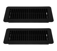 Veemoon 2 Rejillas de Ventilación de Piso 4 X 10 Pulgadas Negras Cubiertas Metálicas Transitables de Hierro para Ventilación Residencial y Comercial Rejillas Duraderas para Aire de